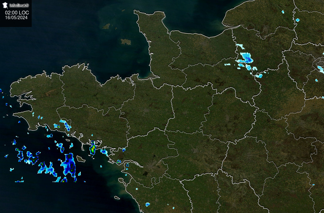 Image radar des précipitations par Infoclimat