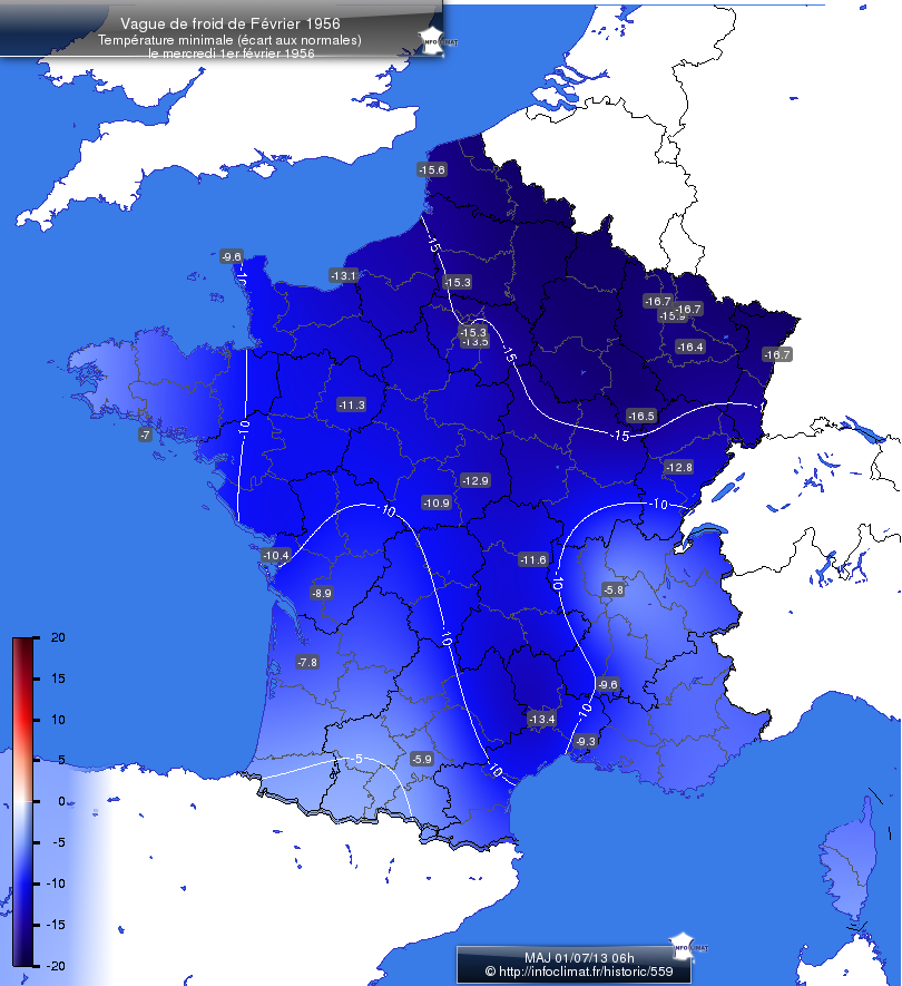 Carte des écarts aux normales