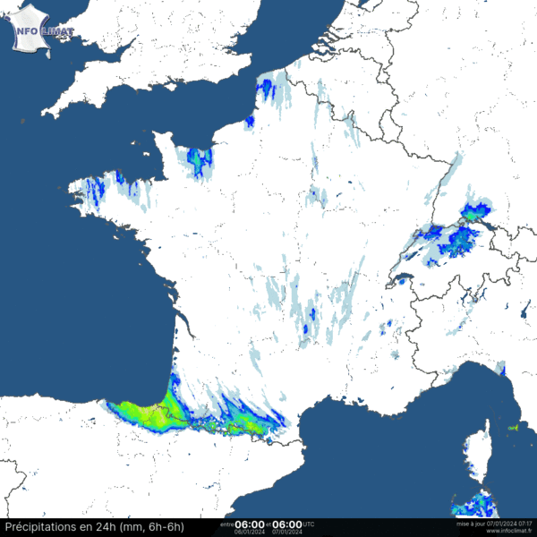 animations des cumuls de pluies quotidiens