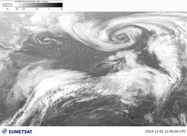 Image satellite IR du jour Ã  12h UTC